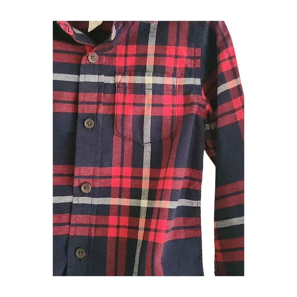 Red Plaid Button Down Size 3T Cat & Jack Top